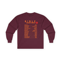 Bible Emergency Numbers Long Sleeve Tee - Orange