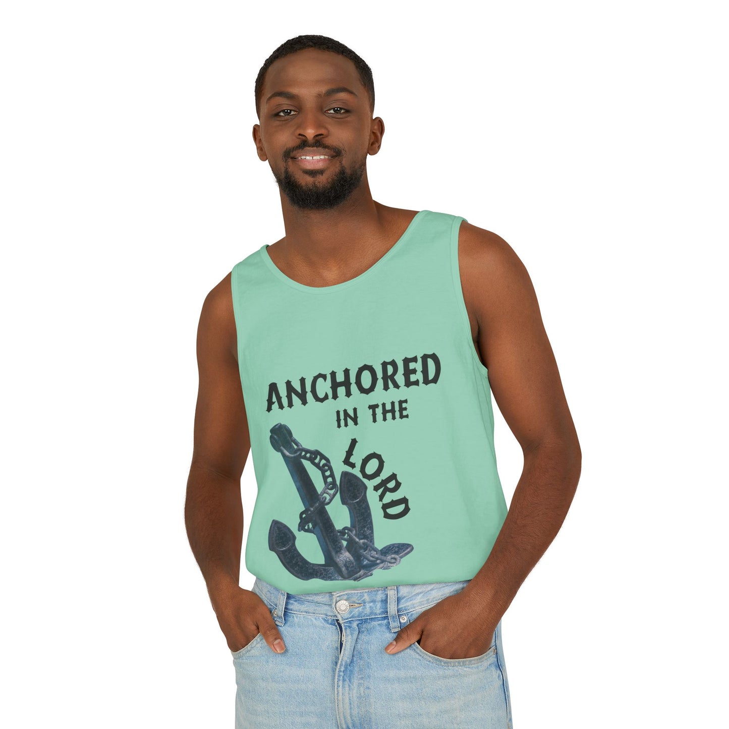 Anchored in the Lord Tank Top - Black