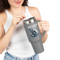 Anchored in the Lord 40oz Insulated Travel Mug White