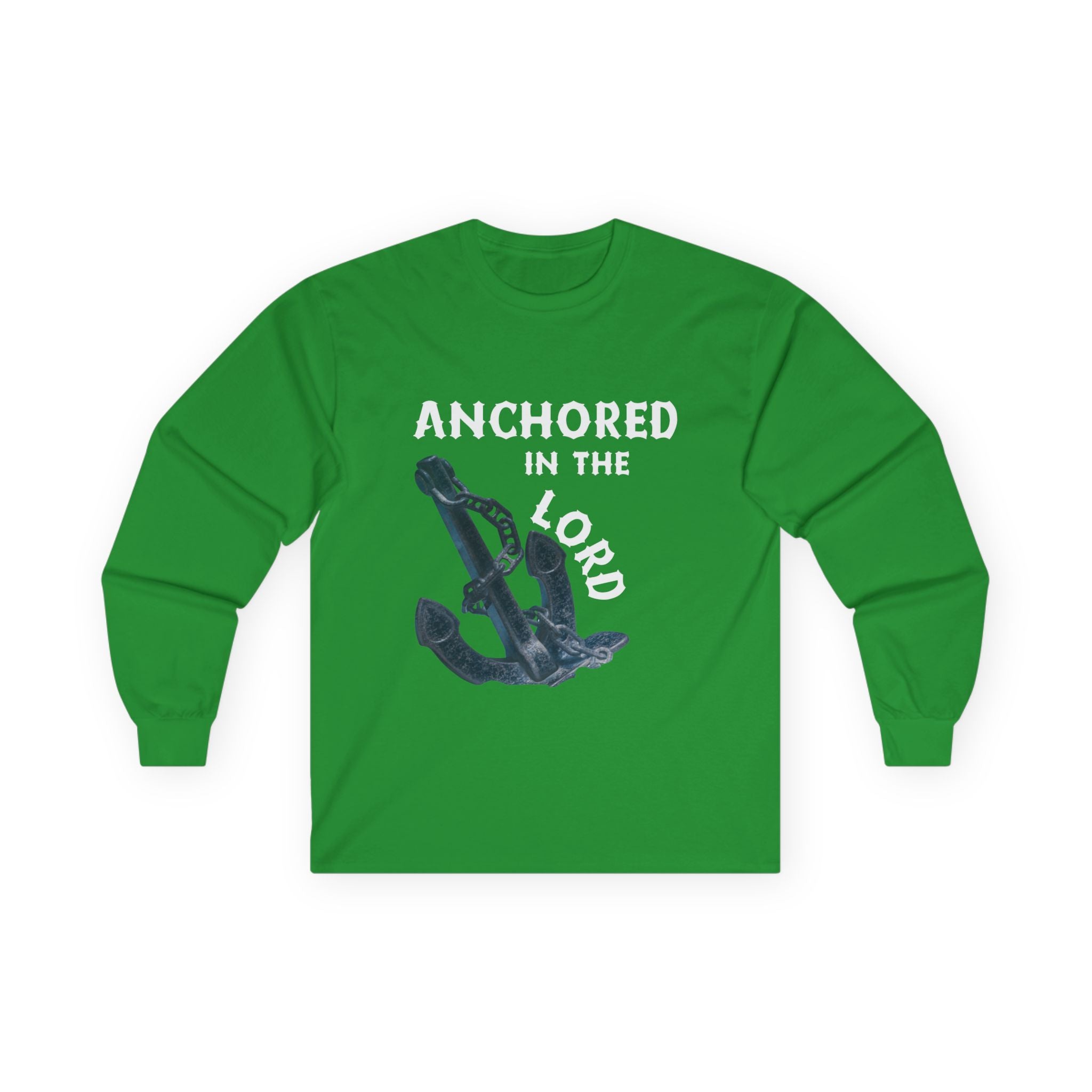 Anchored in the Lord Long Sleeve Tee - White