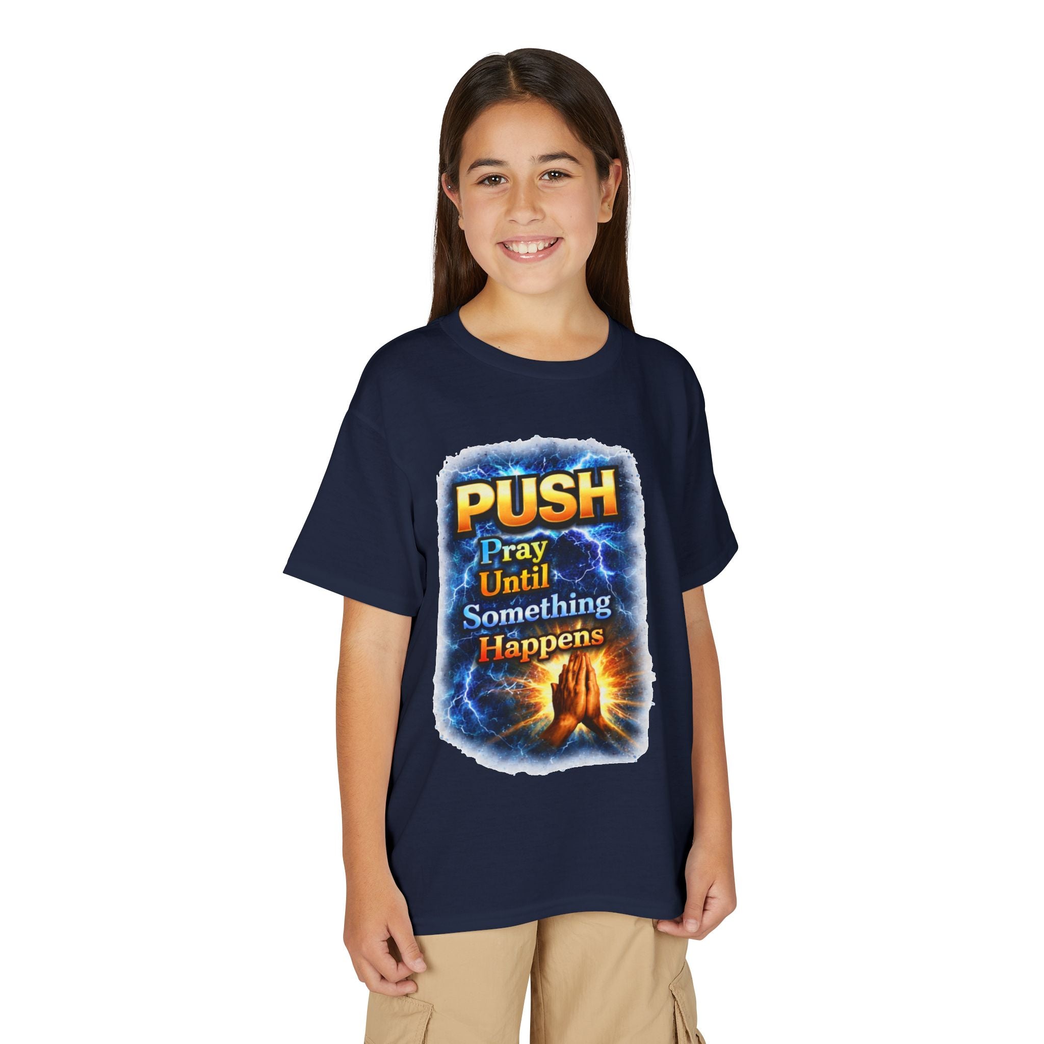 "Push: Pray Until Something Happens" Youth T-shirt - Hands