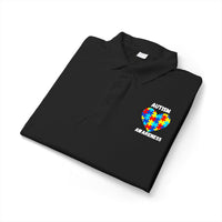 Autism Puzzle Heart Polo - White