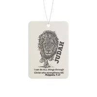 Lion of Judah Car Air Freshener — 'I can do ALL things through Christ' Inspirational Scent