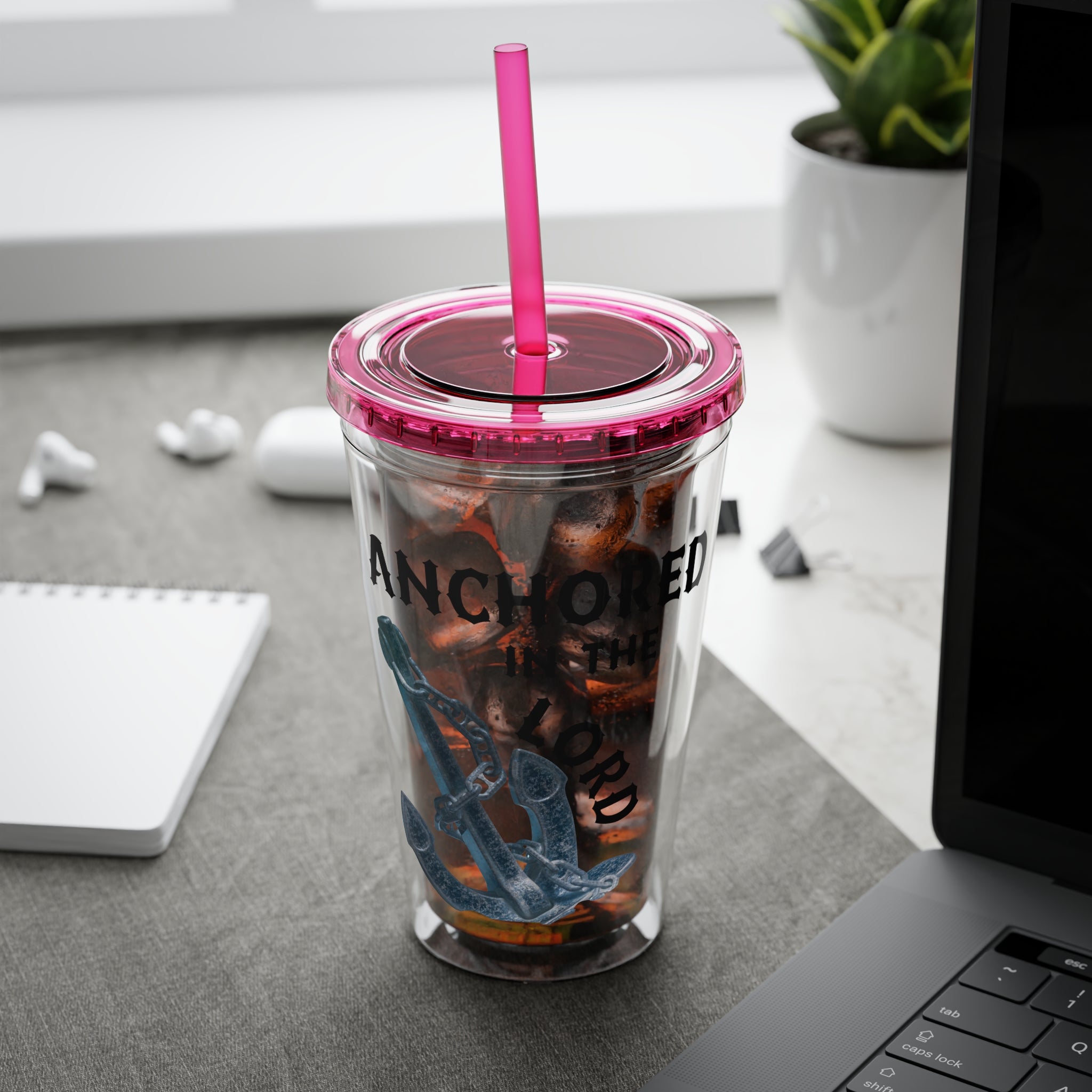 Anchored in the Lord 16oz Tumbler with Straw