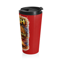 Push: 'Pray Until Something Happens' Stainless Steel Red Travel Mug - Bible