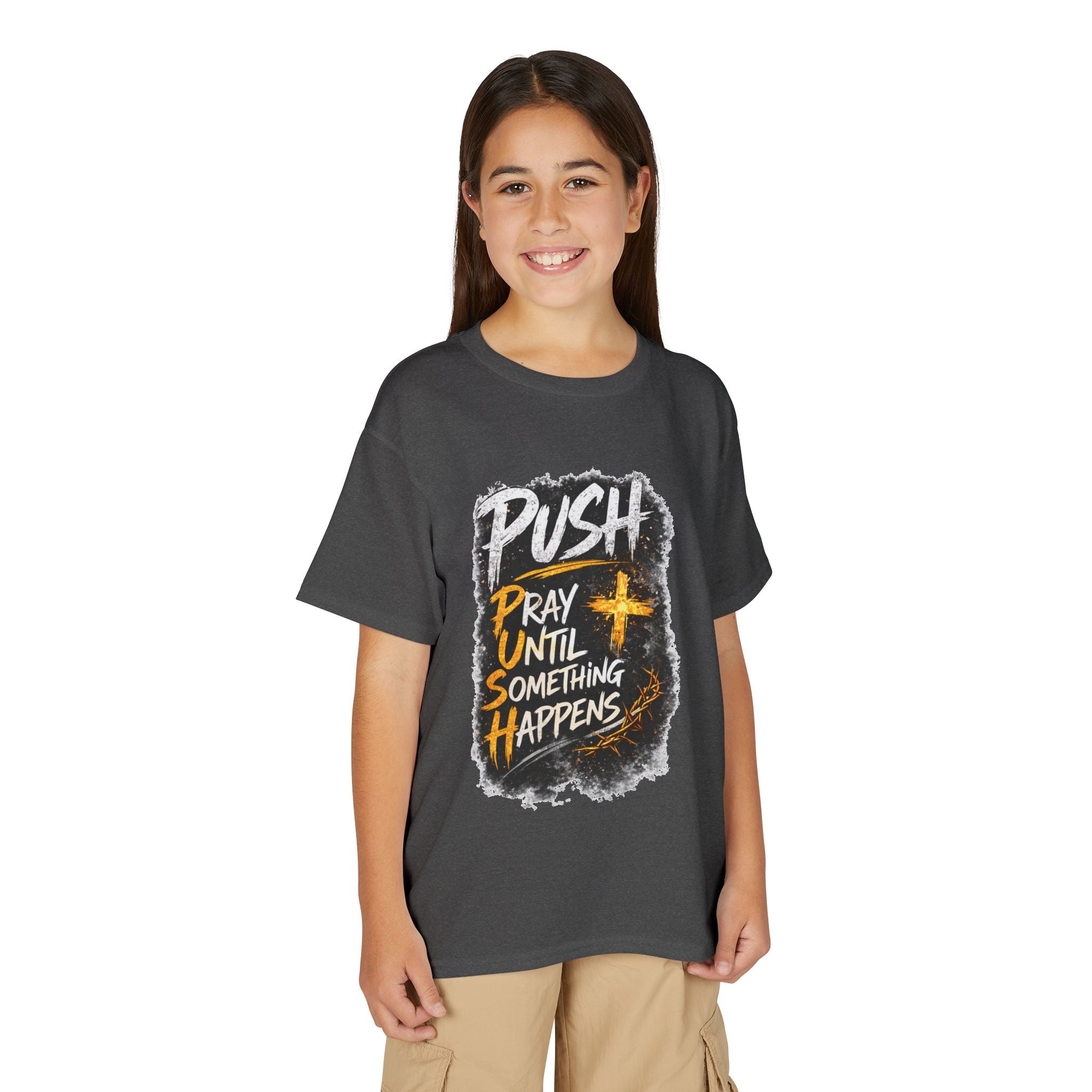 "Push: Pray Until Something Happens" Youth T-shirt