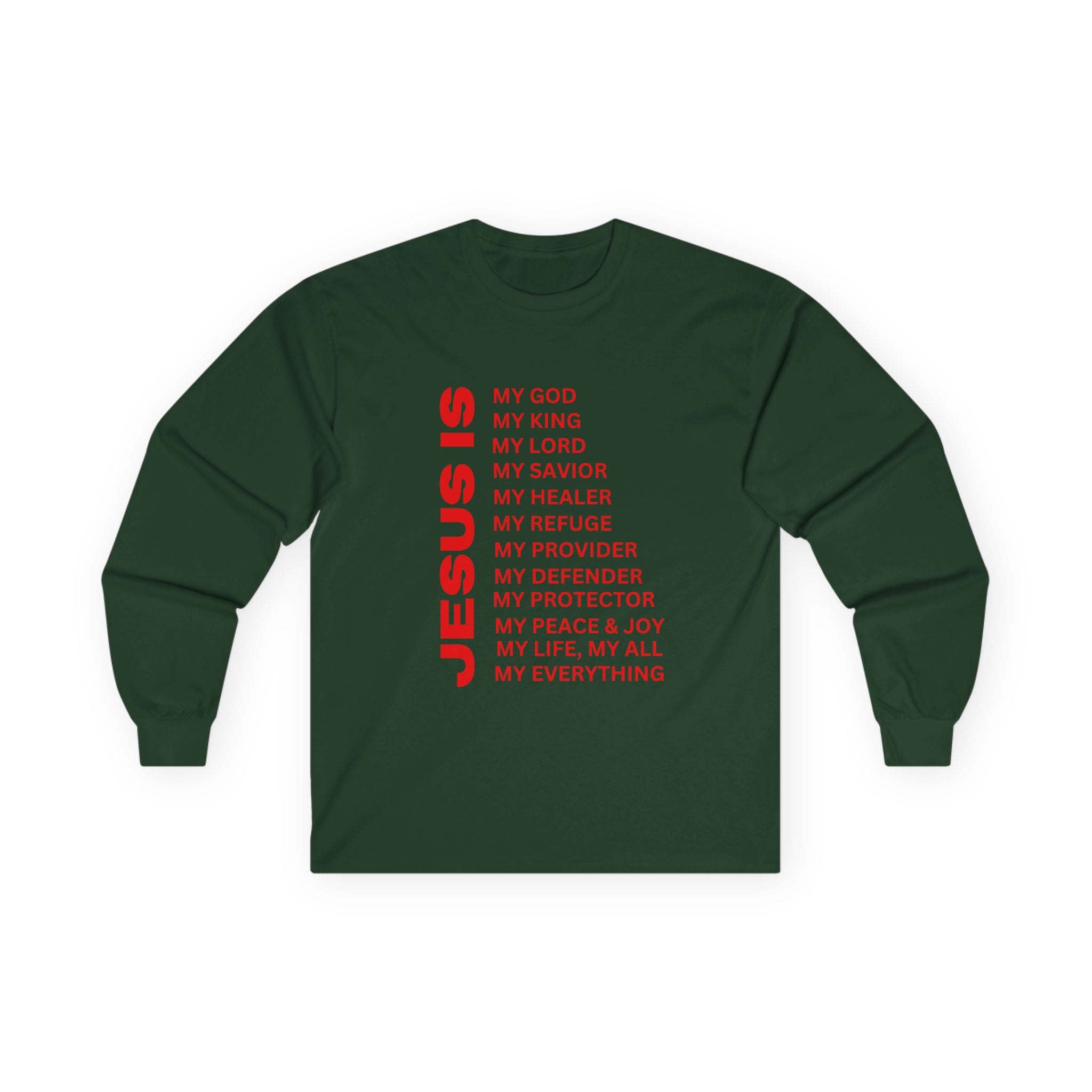Christian JESUS IS Long Sleeve - Red