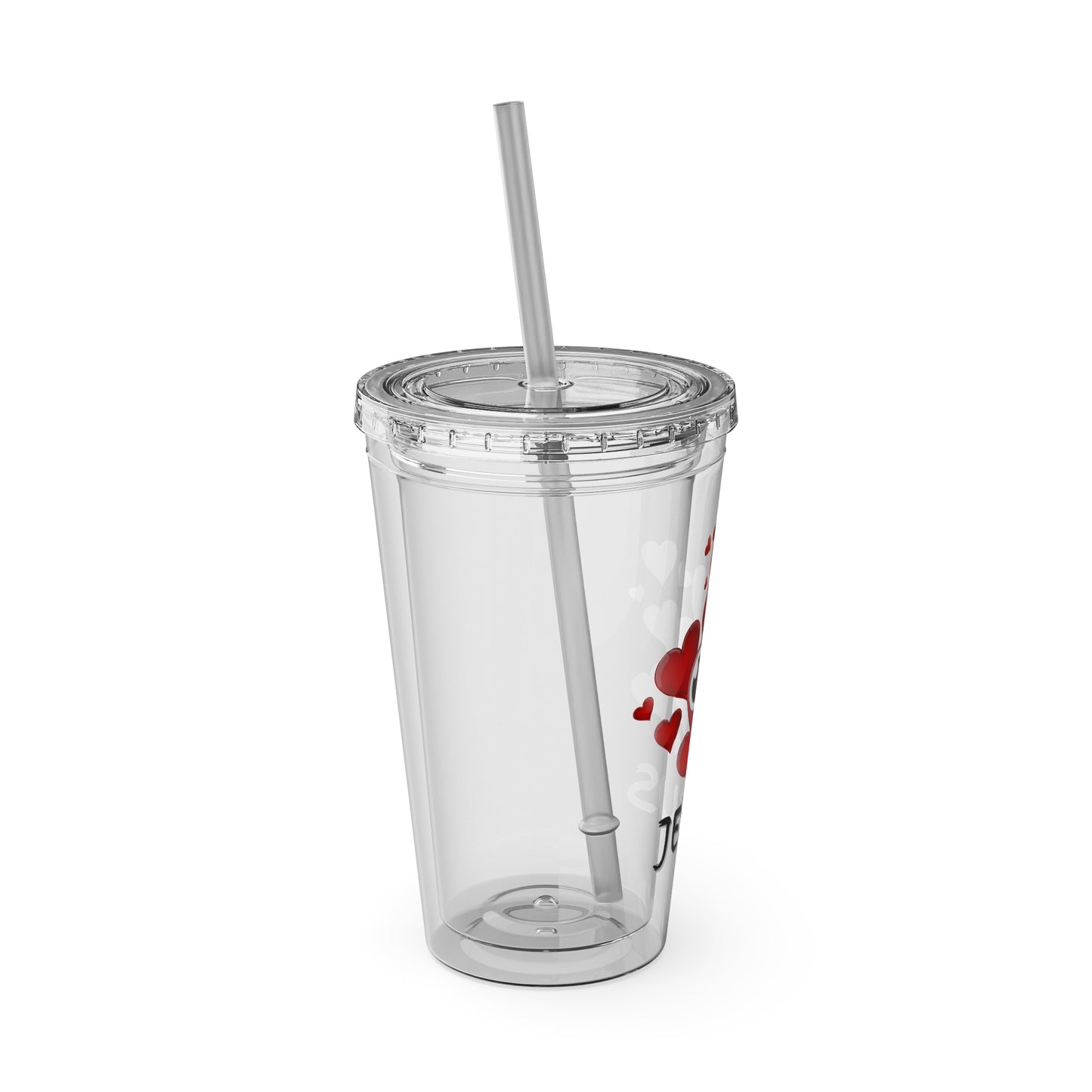 Jesus Heart Love 16oz Tumbler with Straw
