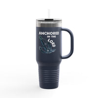 Anchored in the Lord 40oz Insulated Travel Mug White