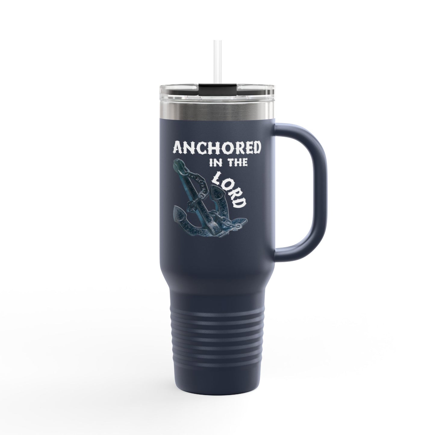 Anchored in the Lord 40oz Insulated Travel Mug White