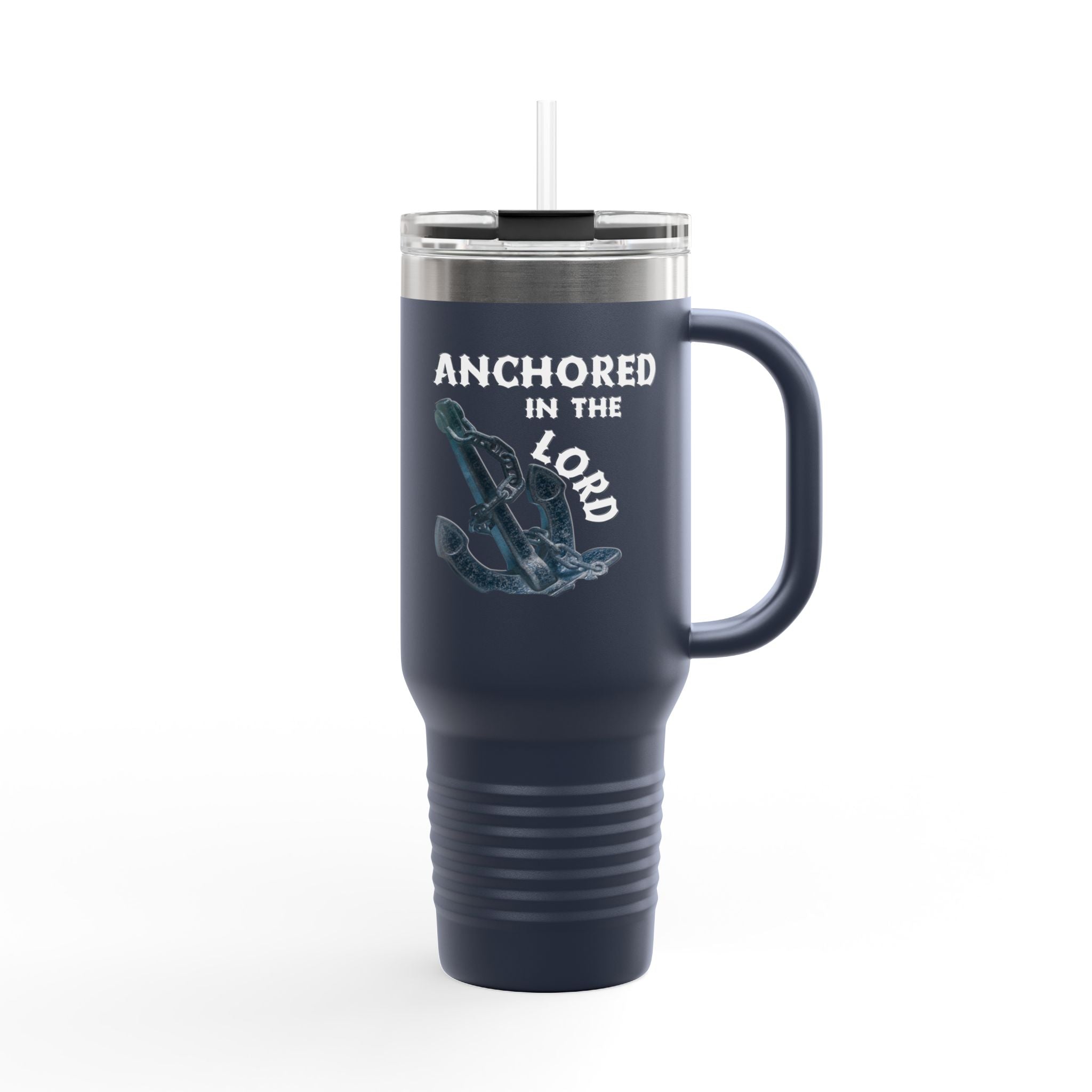 Anchored in the Lord 40oz Insulated Travel Mug White