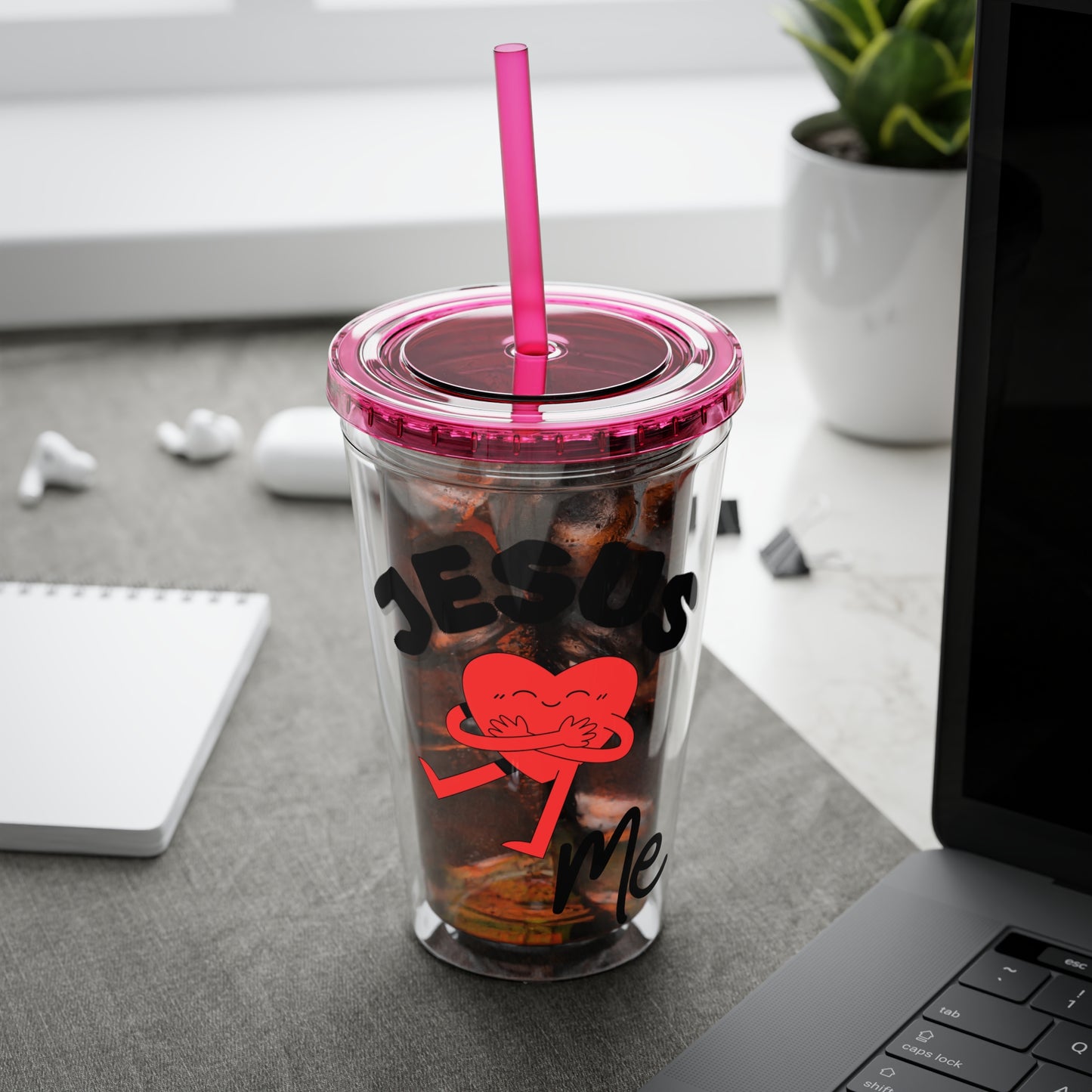 Jesus Loves Me 16oz Tumbler with Straw
