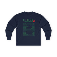 Bible Emergency Numbers Long Sleeve Tee - Green