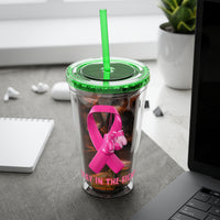 Pink Ribbon “Stay in the Fight” 16oz Tumbler with Straw