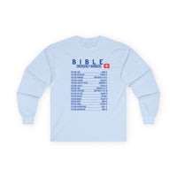 Bible Emergency Numbers Long Sleeve Tee - Blue