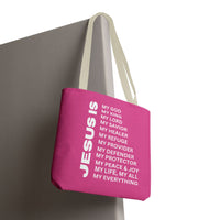 Christian JESUS IS Tote Bag - Pink