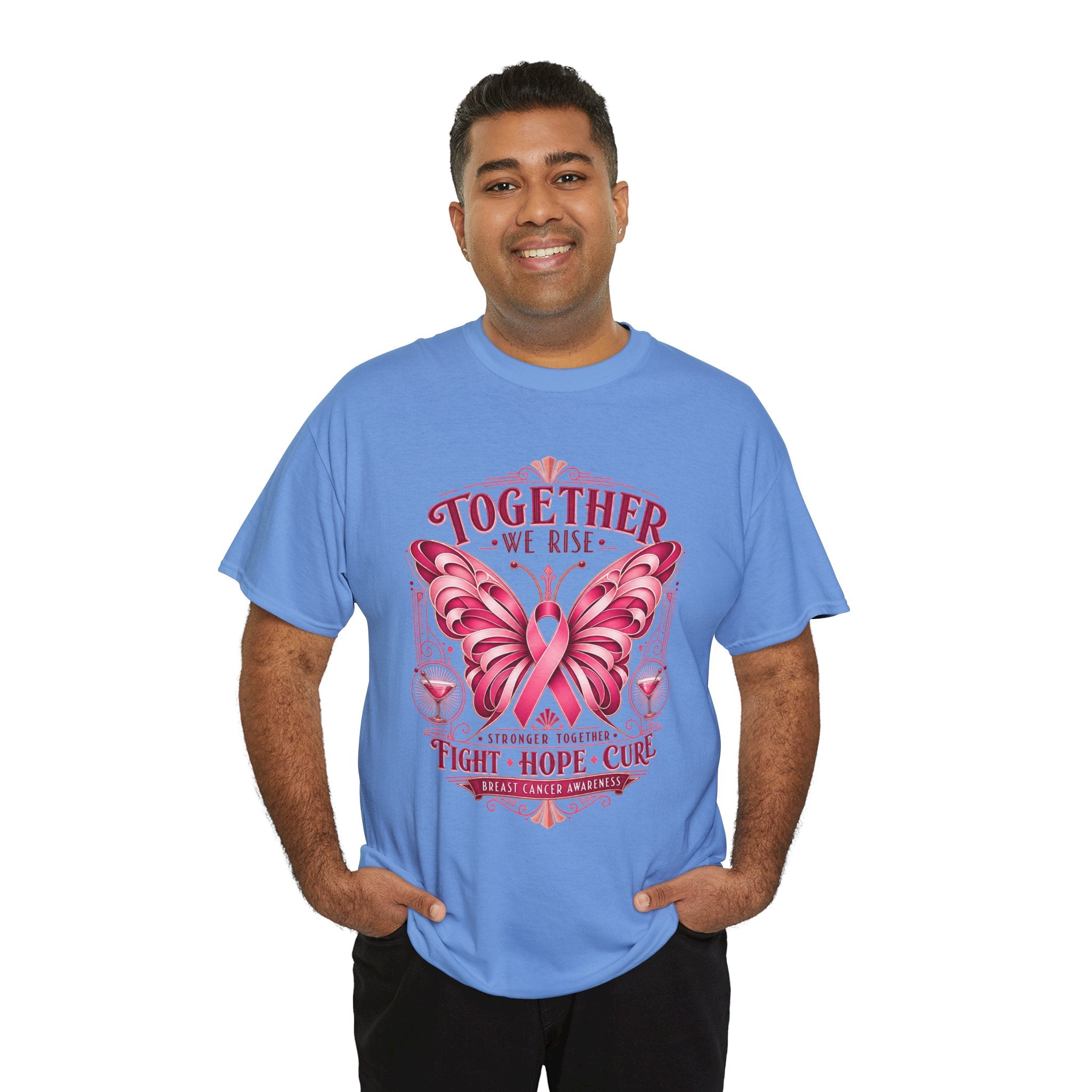 Together We Rise Breast Cancer Awareness T-Shirt — Fight Hope Cure Tee