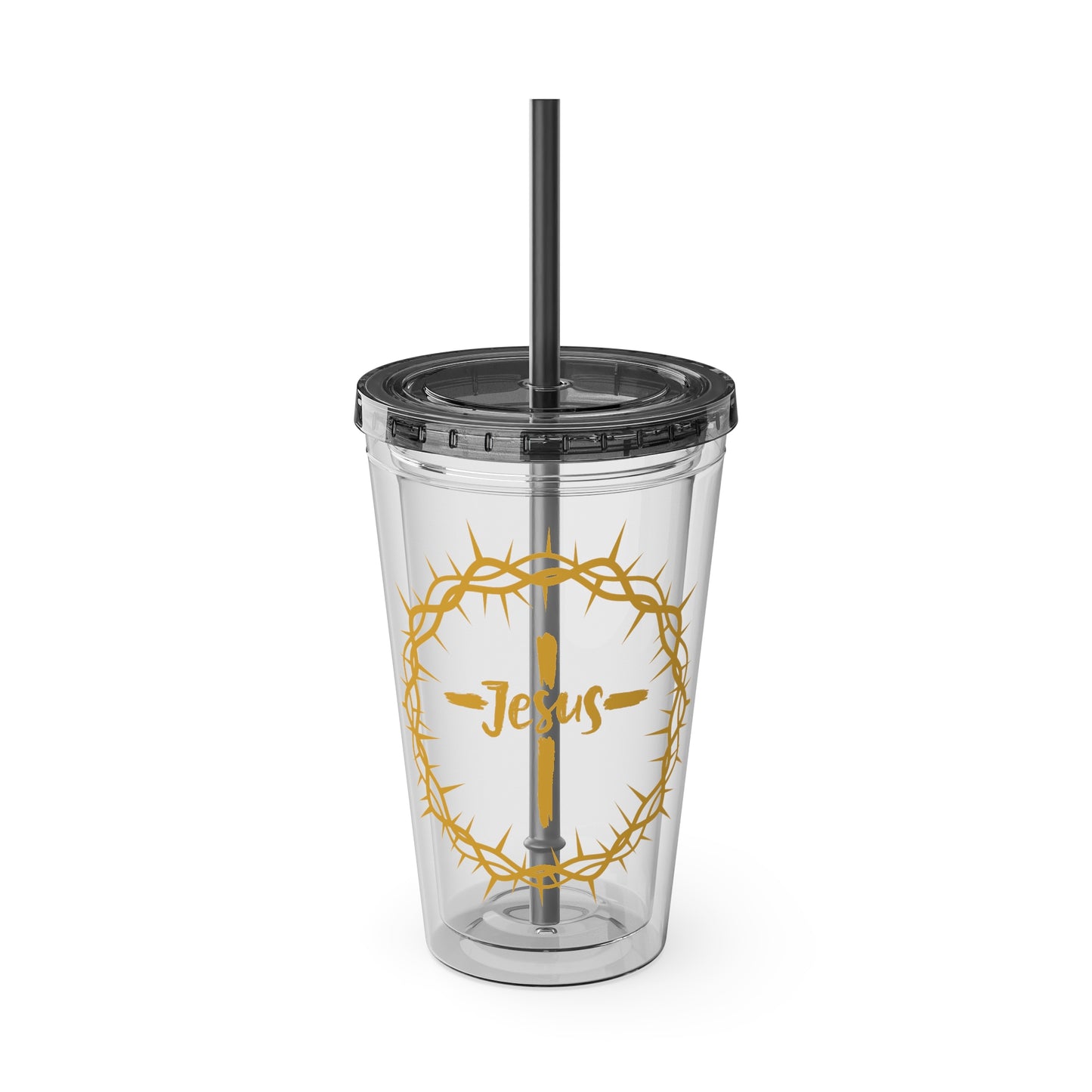 Jesus Crown of Thorns 16oz Tumbler with Straw