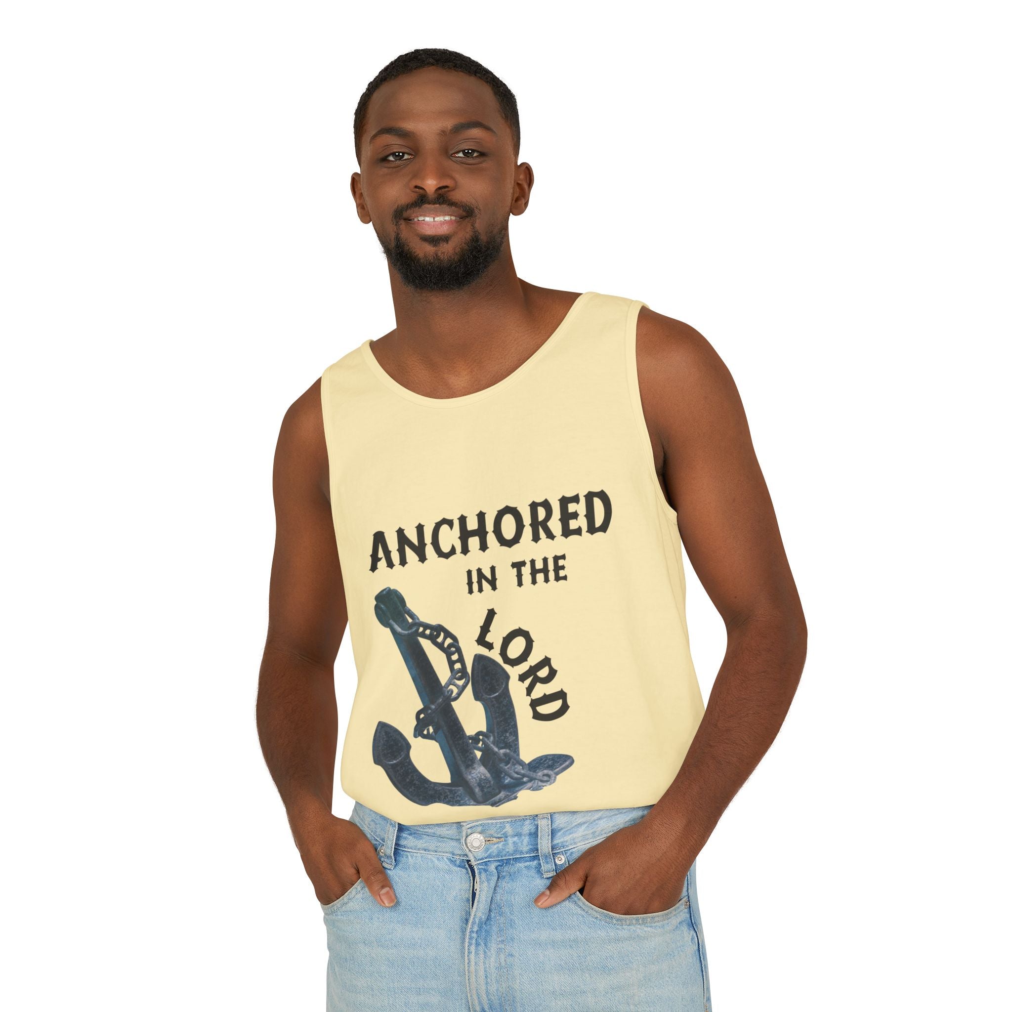 Anchored in the Lord Tank Top - Black