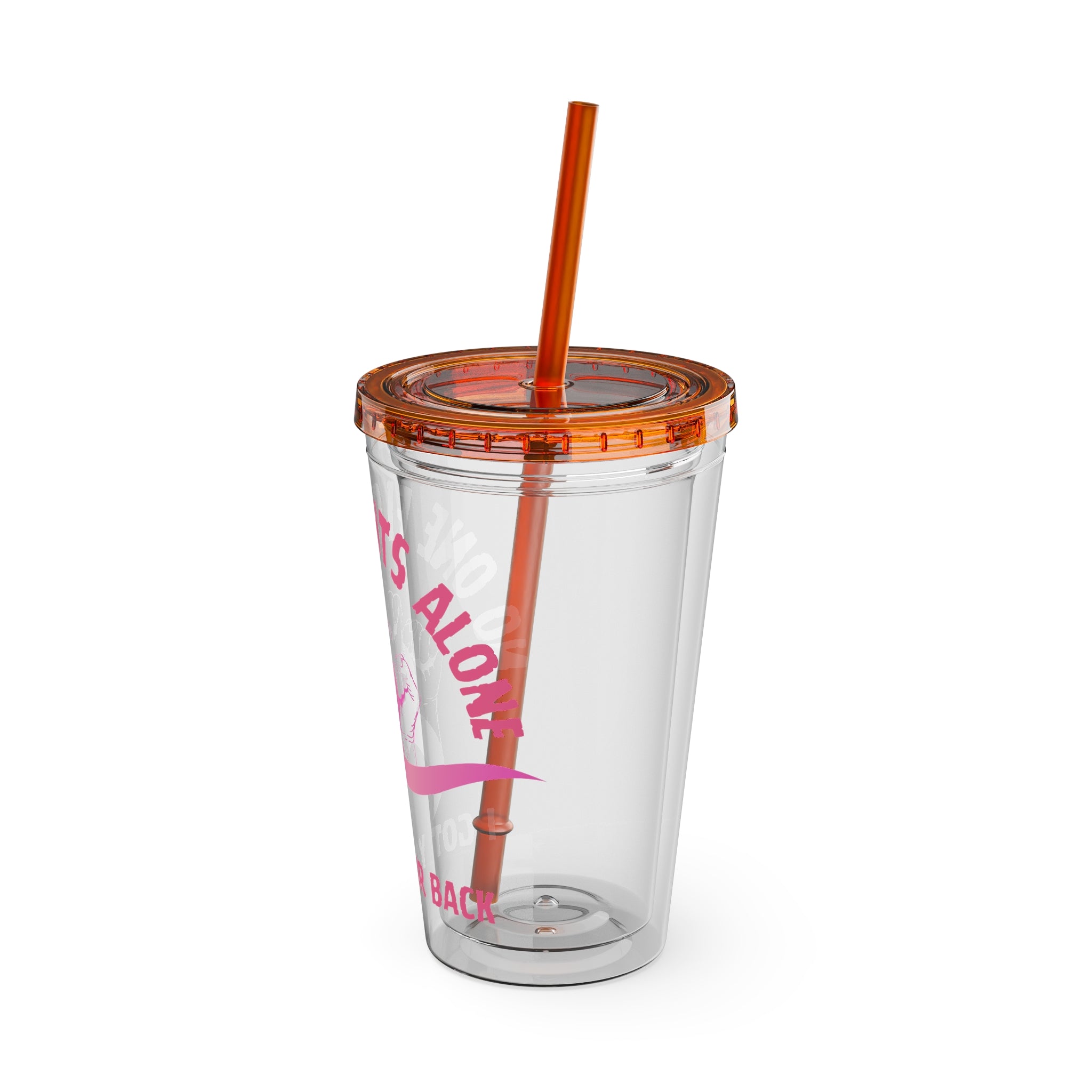 "No One Fights Alone" 16oz Tumbler with Straw