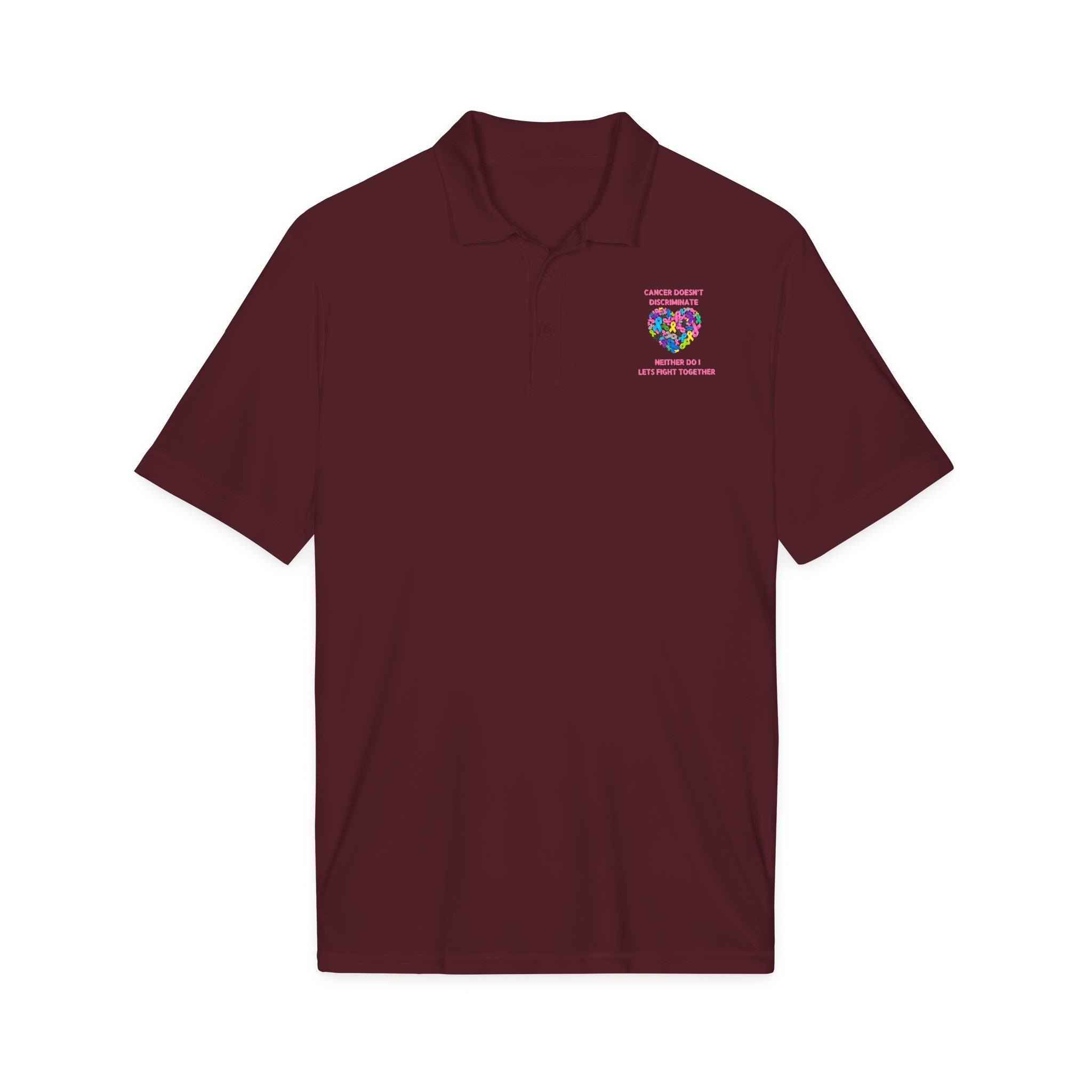 Breast Cancer Heart Ribbon Polo