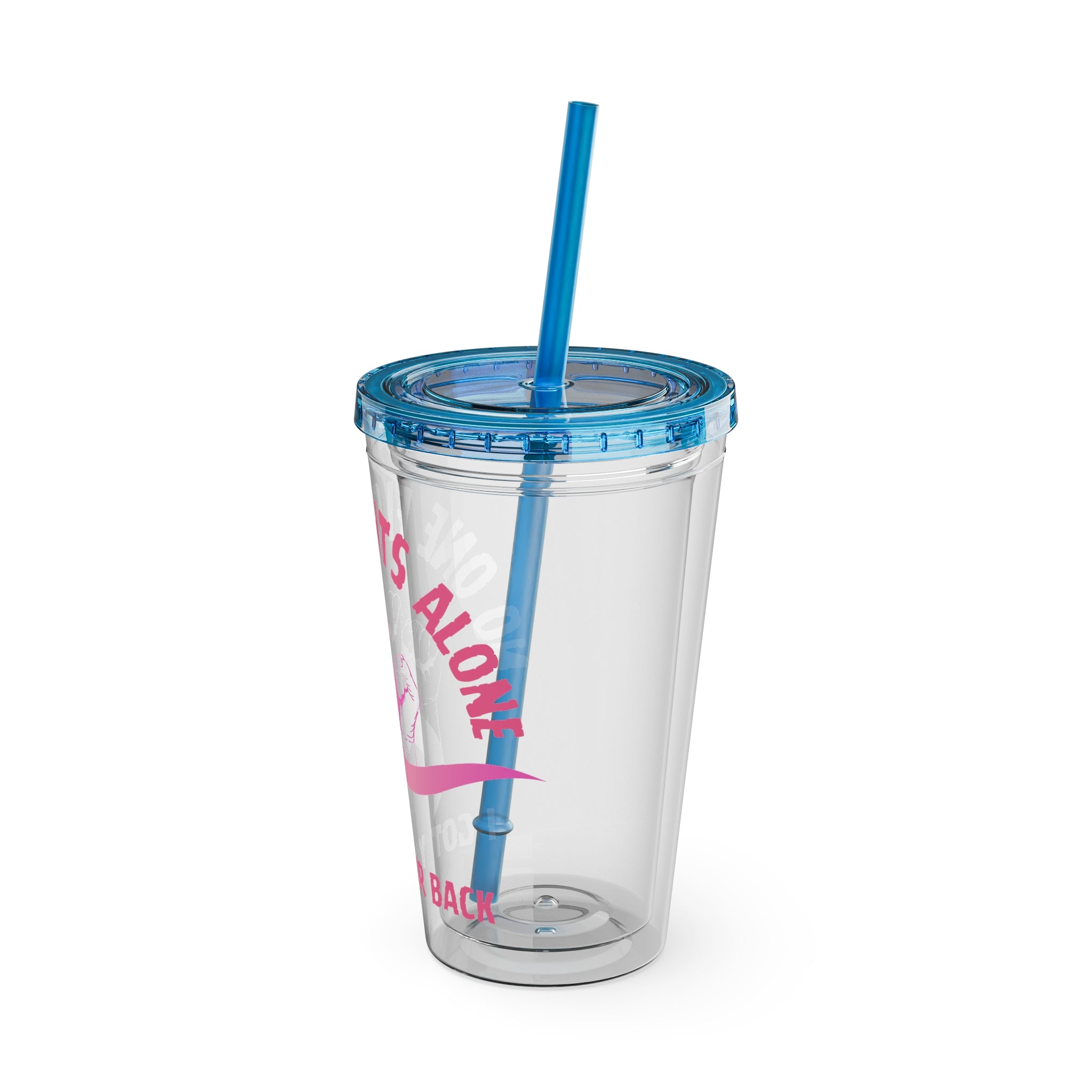 "No One Fights Alone" 16oz Tumbler with Straw
