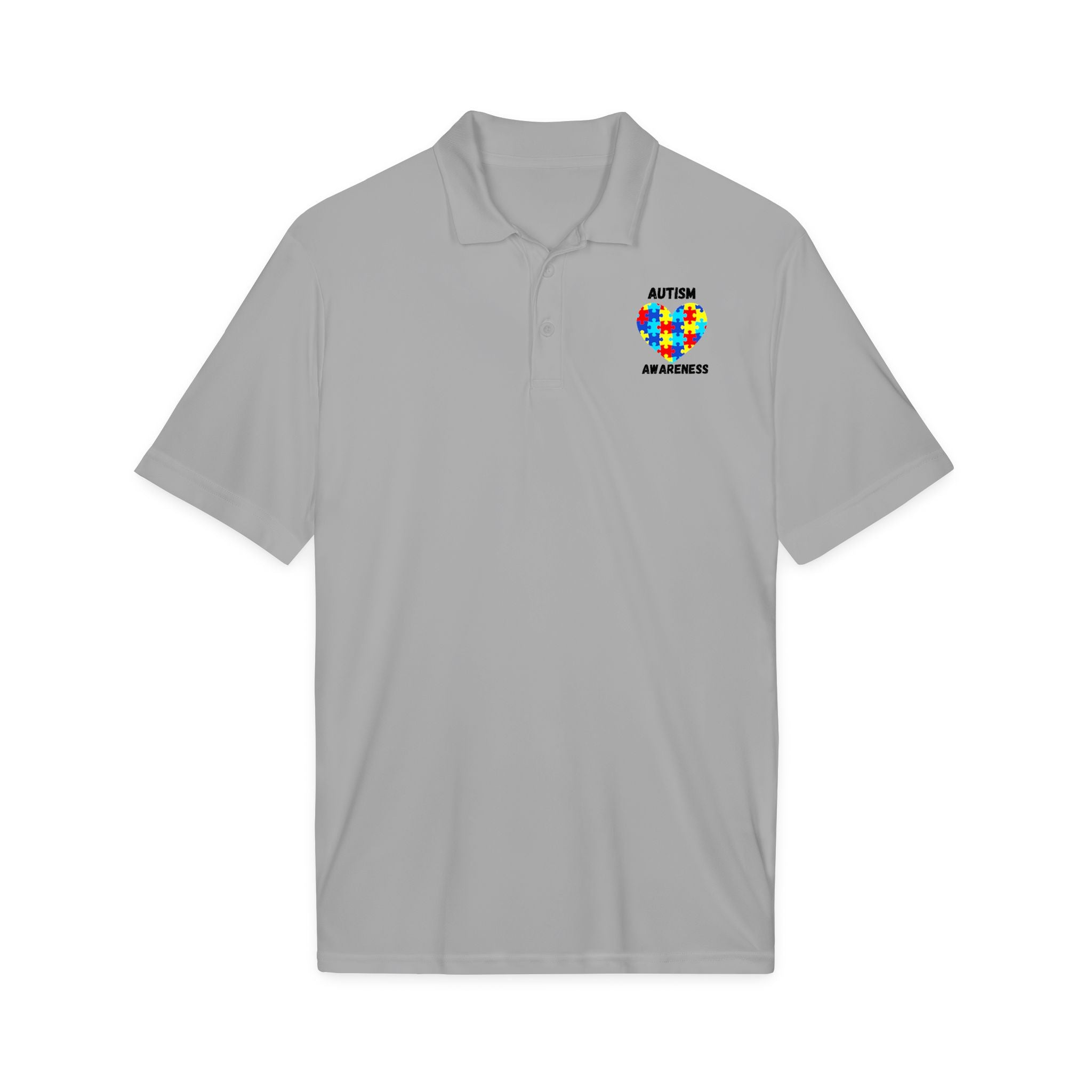 Autism Puzzle Heart Polo - Black
