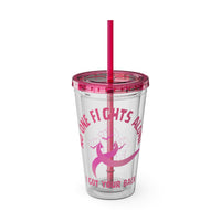 "No One Fights Alone" 16oz Tumbler with Straw
