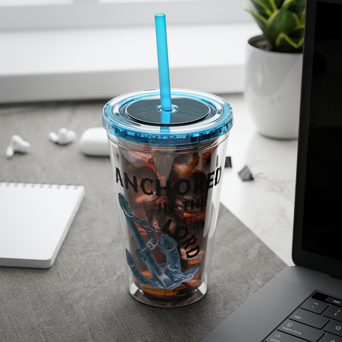 Anchored in the Lord 16oz Tumbler with Straw