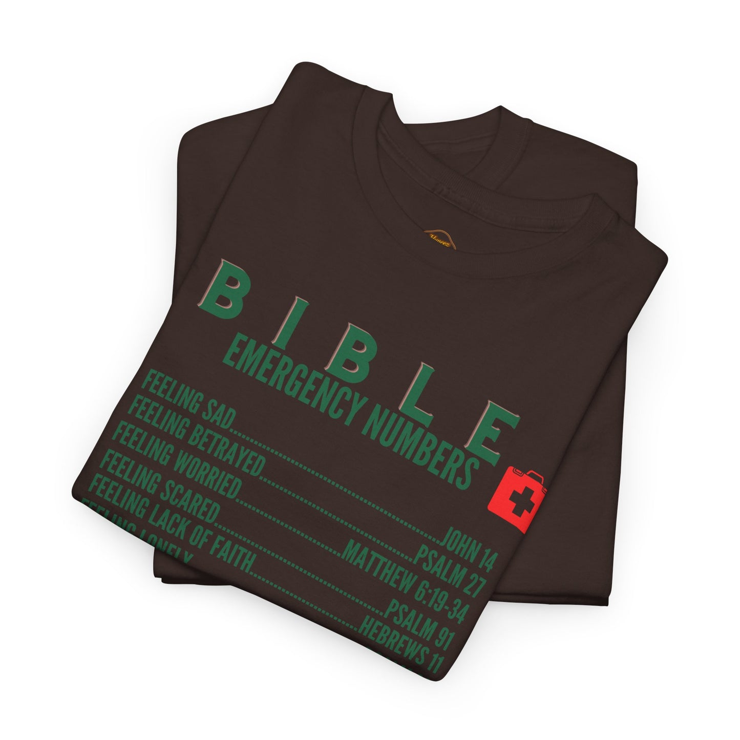 Bible Emergency Numbers Tee - Green
