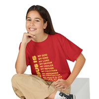 Christian JESUS IS Youth Short Sleeve - Yellow