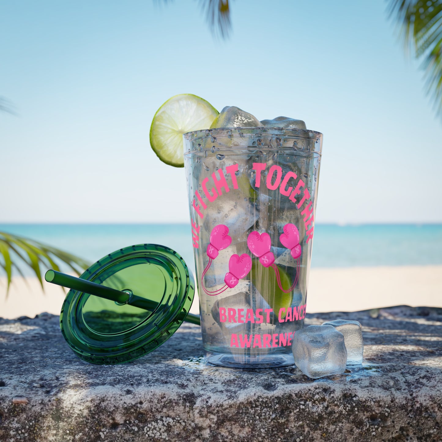 "We Fight Together" 16oz Tumbler with Straw Cup