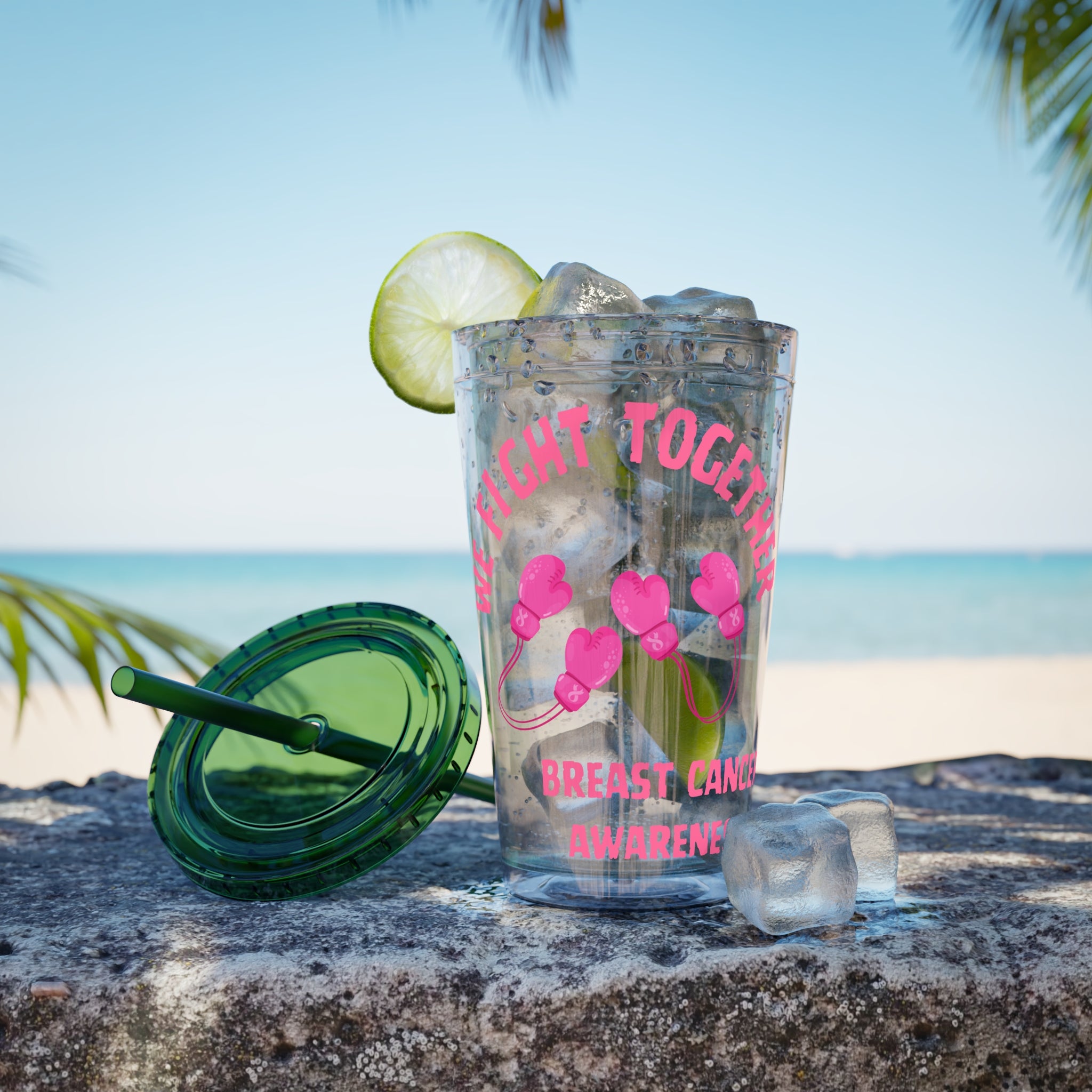 "We Fight Together" 16oz Tumbler with Straw Cup