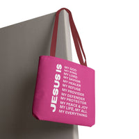 Christian JESUS IS Tote Bag - Pink