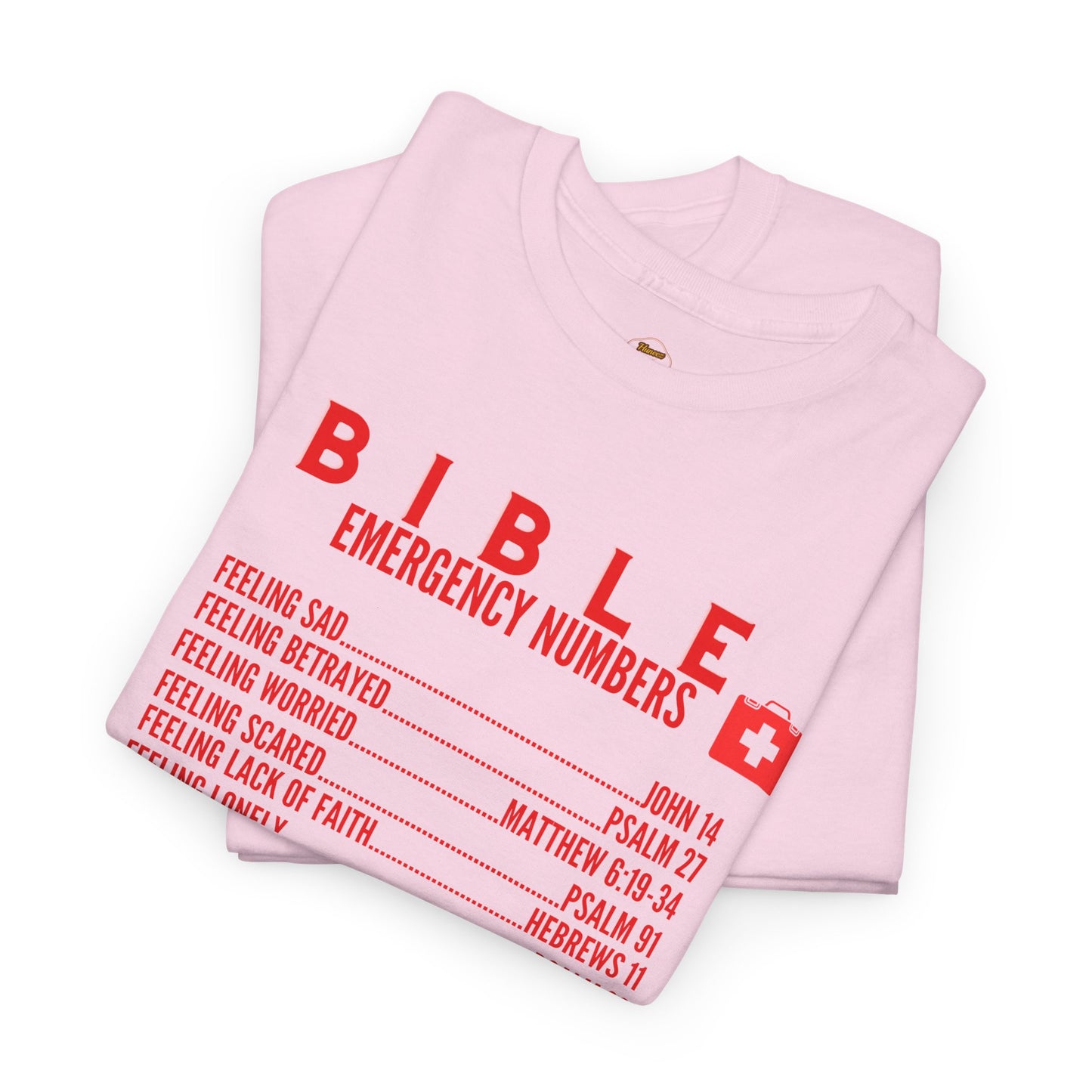 Bible Emergency Numbers Tee - Red