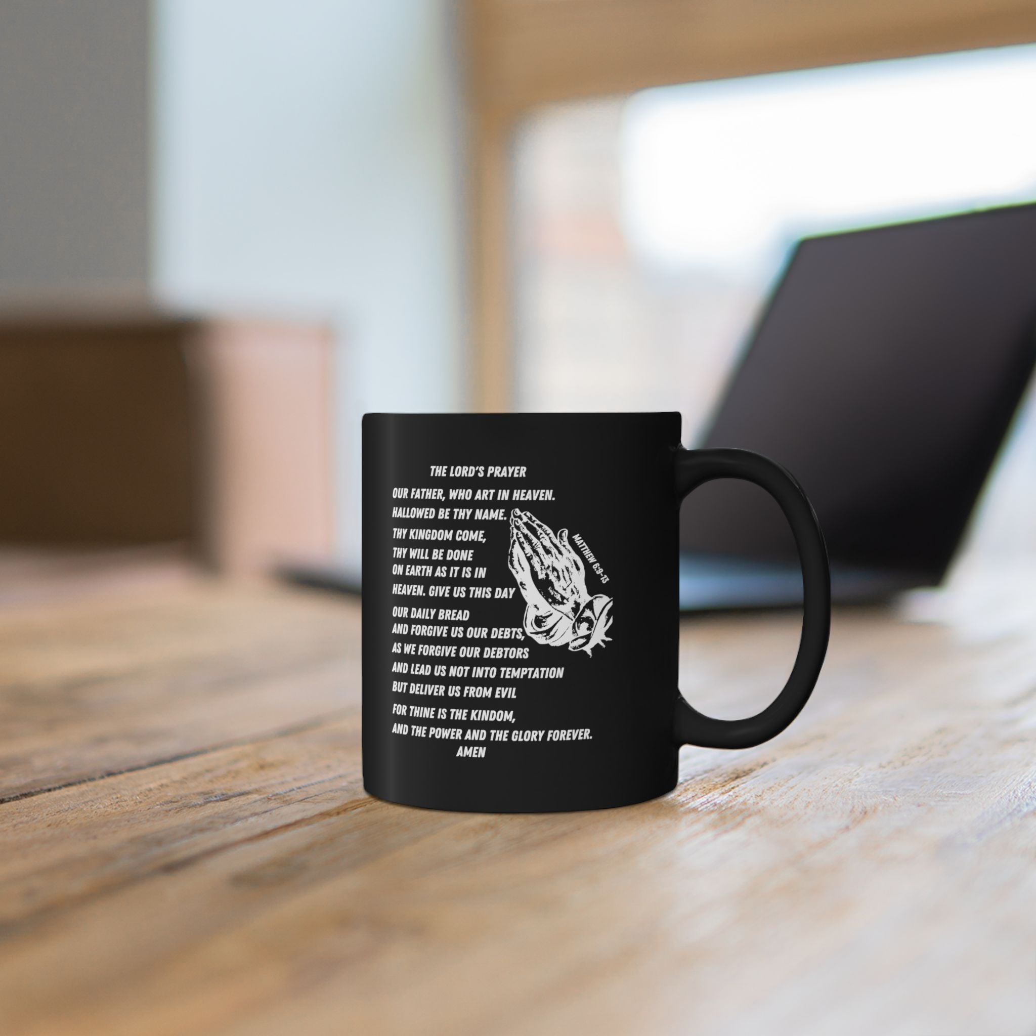 The Lord’s Prayer Black Coffee Mug (11oz/15oz)