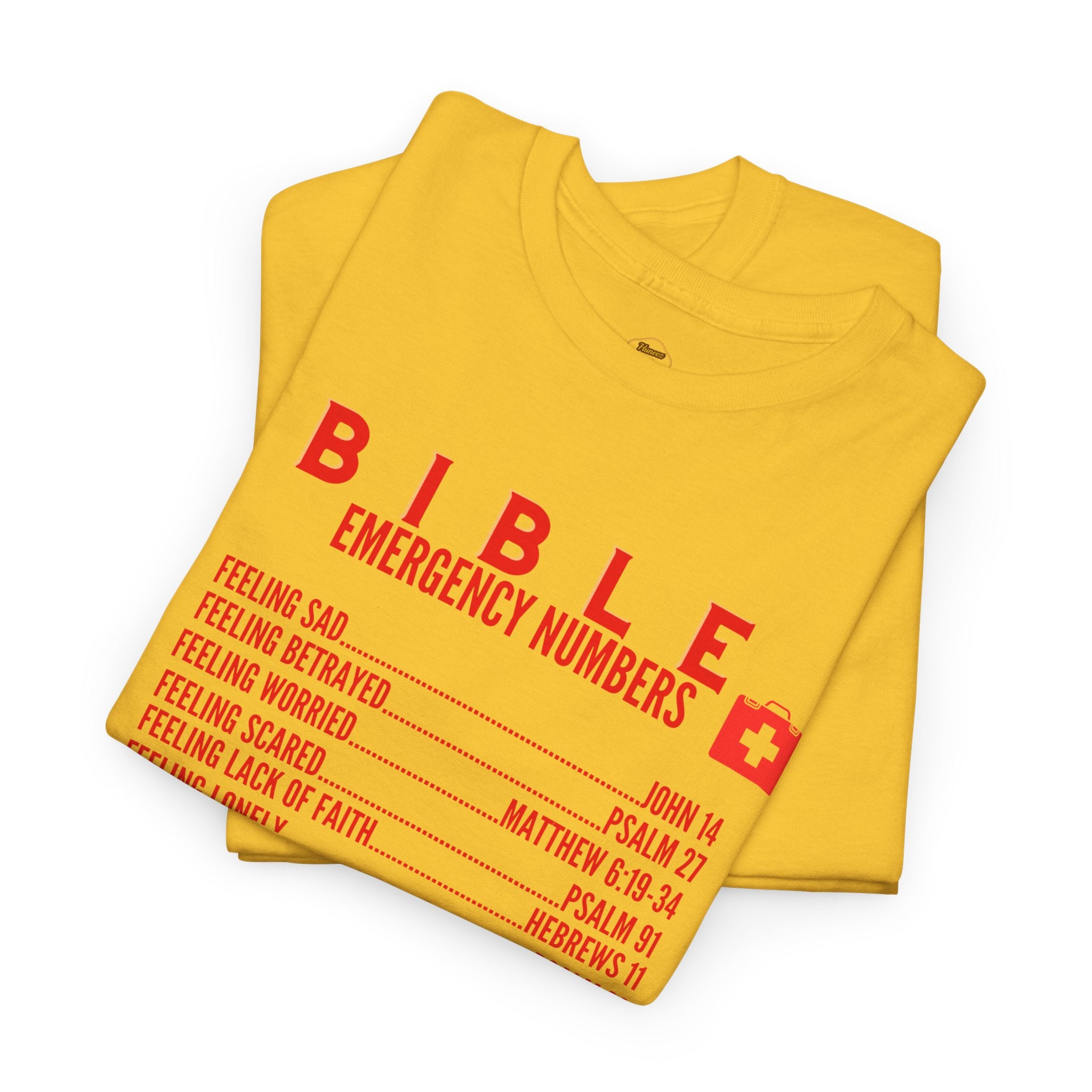 Bible Emergency Numbers Tee - Red