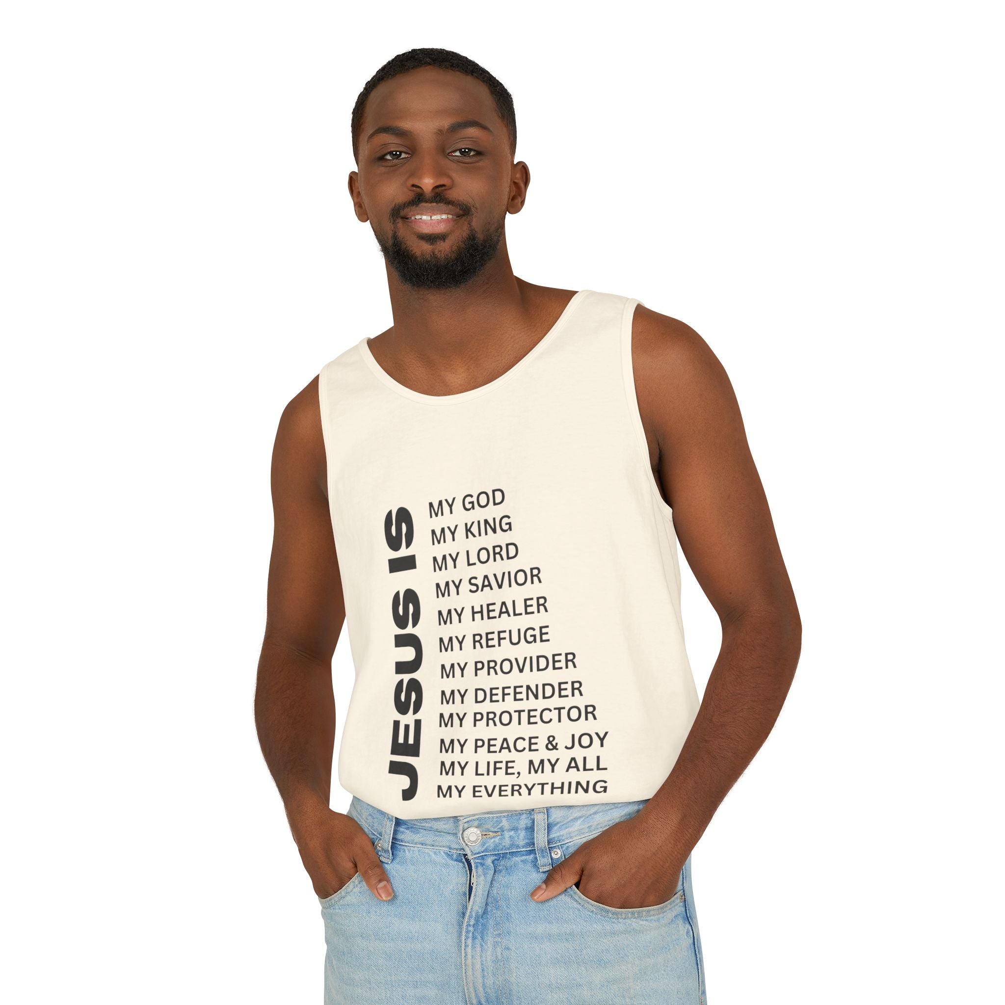 Christian JESUS IS Tank - Black