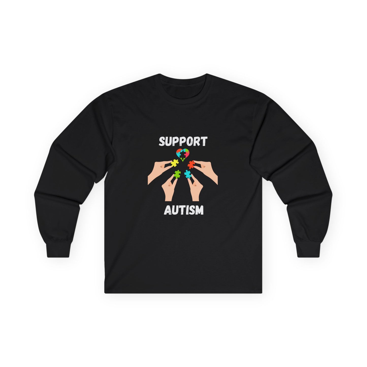 Puzzle Piece Hands Awareness Shirt - White