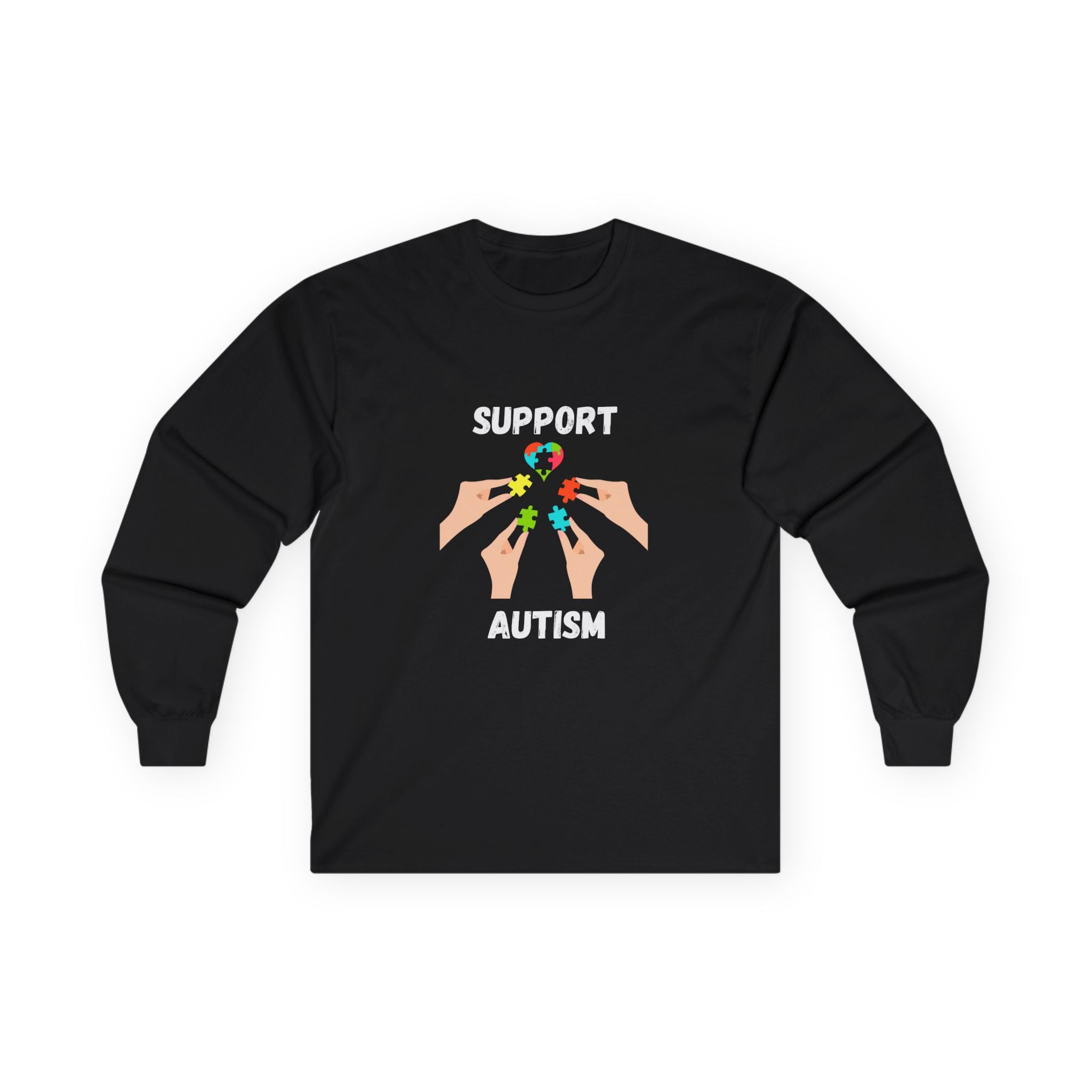 Puzzle Piece Hands Awareness Shirt - White