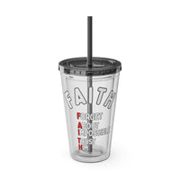 Faith "Forget About Impossible, Trust Him" 16oz Tumbler with Straw