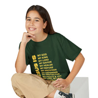 Christian JESUS IS Youth Short Sleeve - Yellow