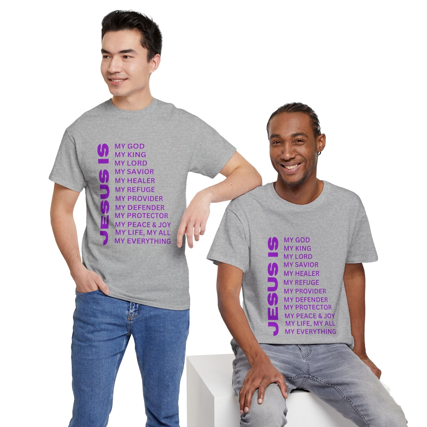 Christian JESUS IS T-shirt - Purple