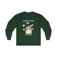 Autistic Mind At Work Long Sleeve Tee — White