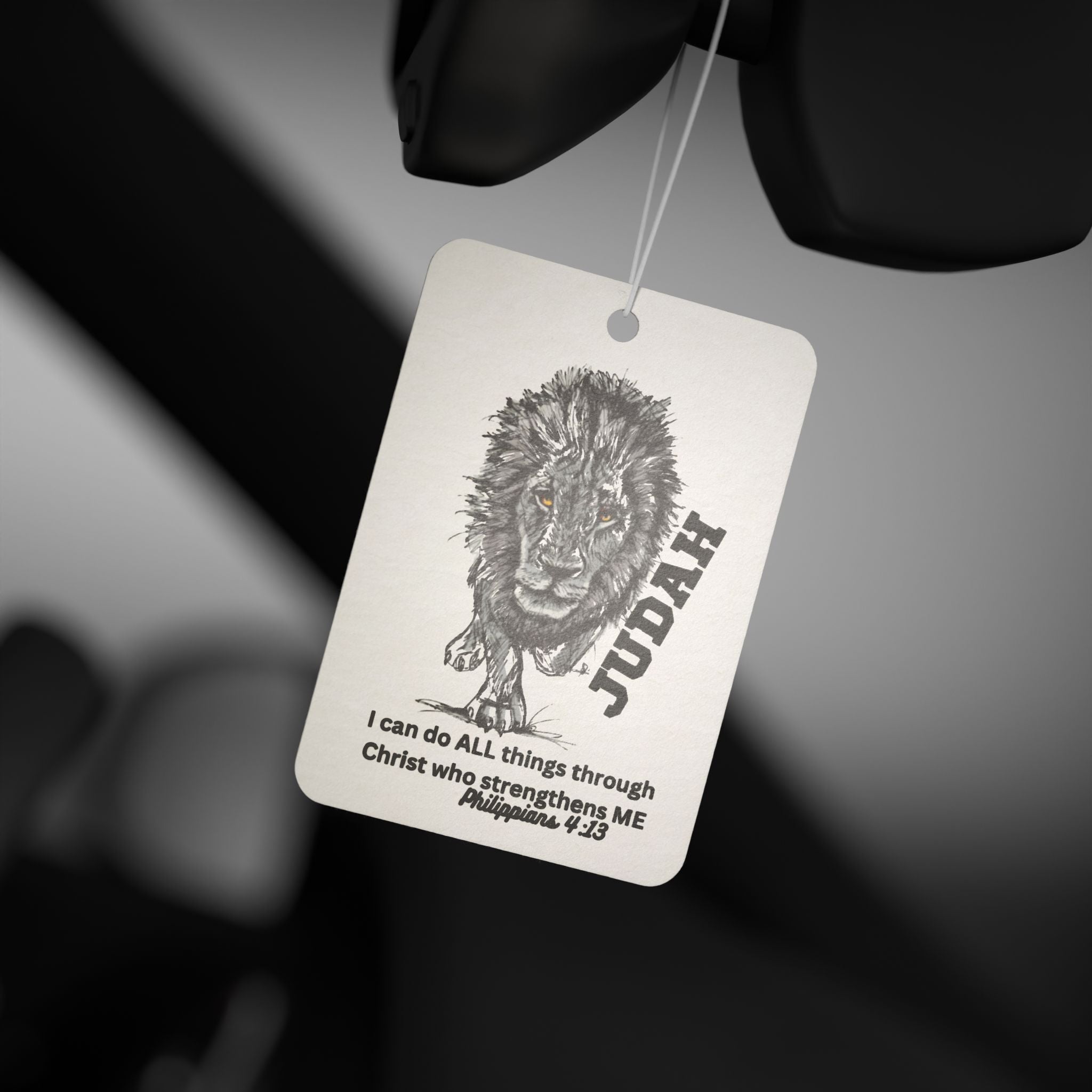 Lion of Judah Car Air Freshener — 'I can do ALL things through Christ' Inspirational Scent