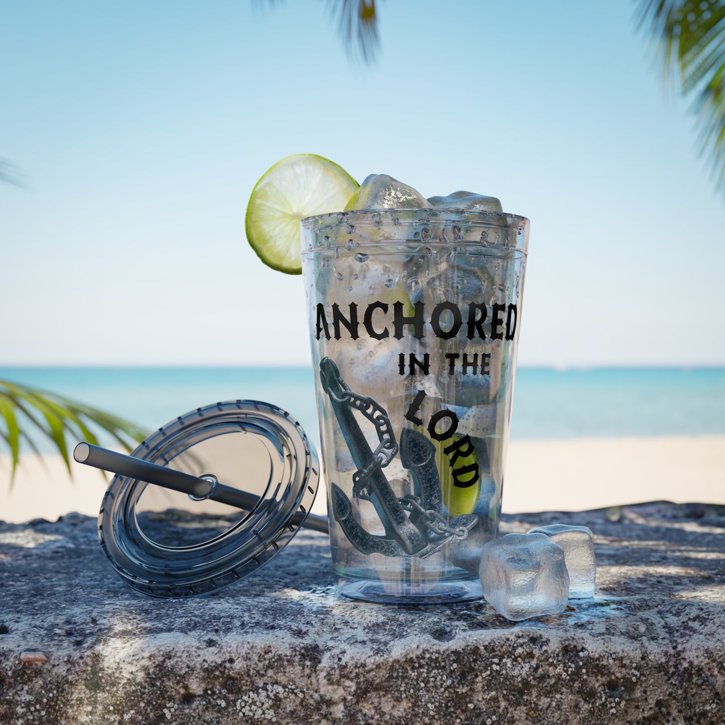 Anchored in the Lord 16oz Tumbler with Straw