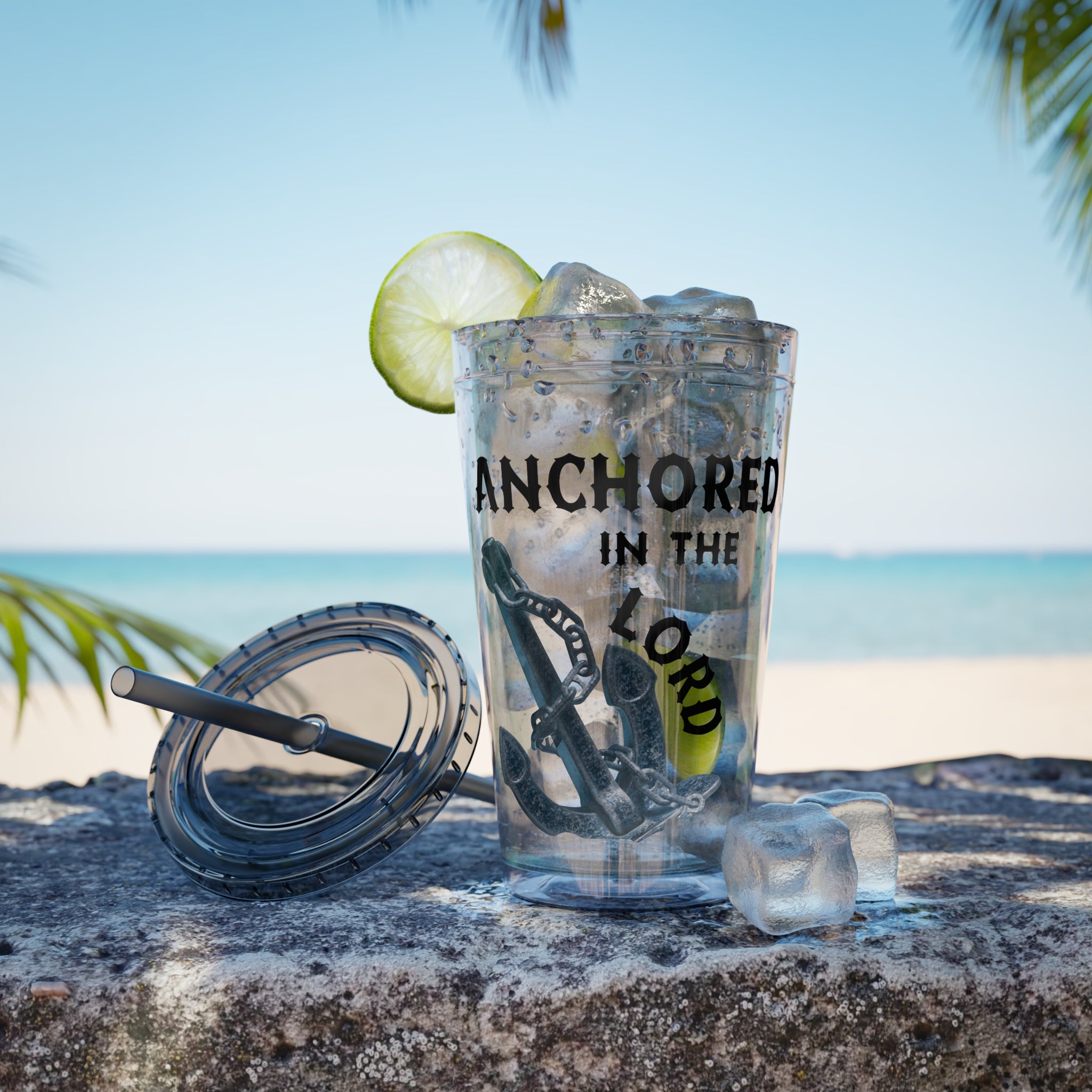Anchored in the Lord 16oz Tumbler with Straw