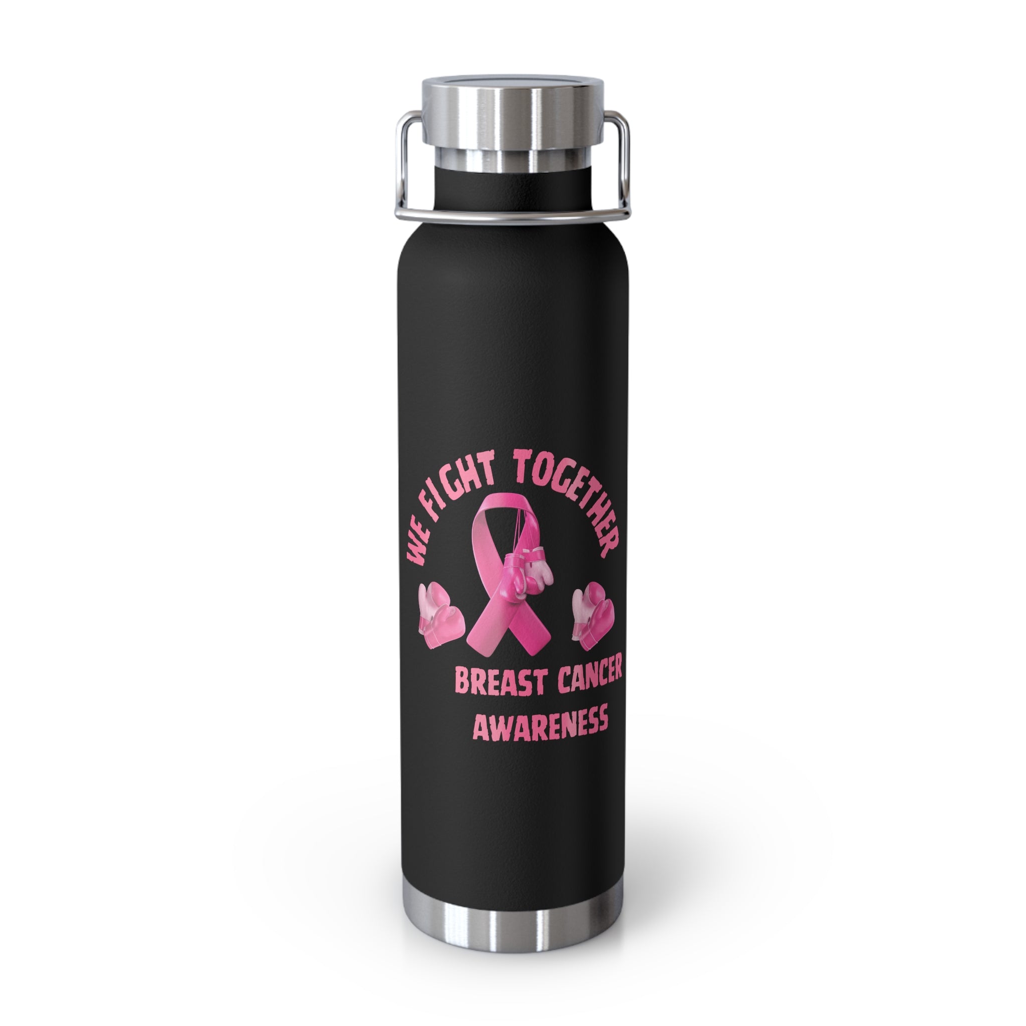 Breast Cancer Awareness "We Fight Together" Pink Ribbon 22oz Insulated Water Bottle