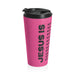 Christian JESUS IS Pink Stainless Steel Travel Mug - Blk