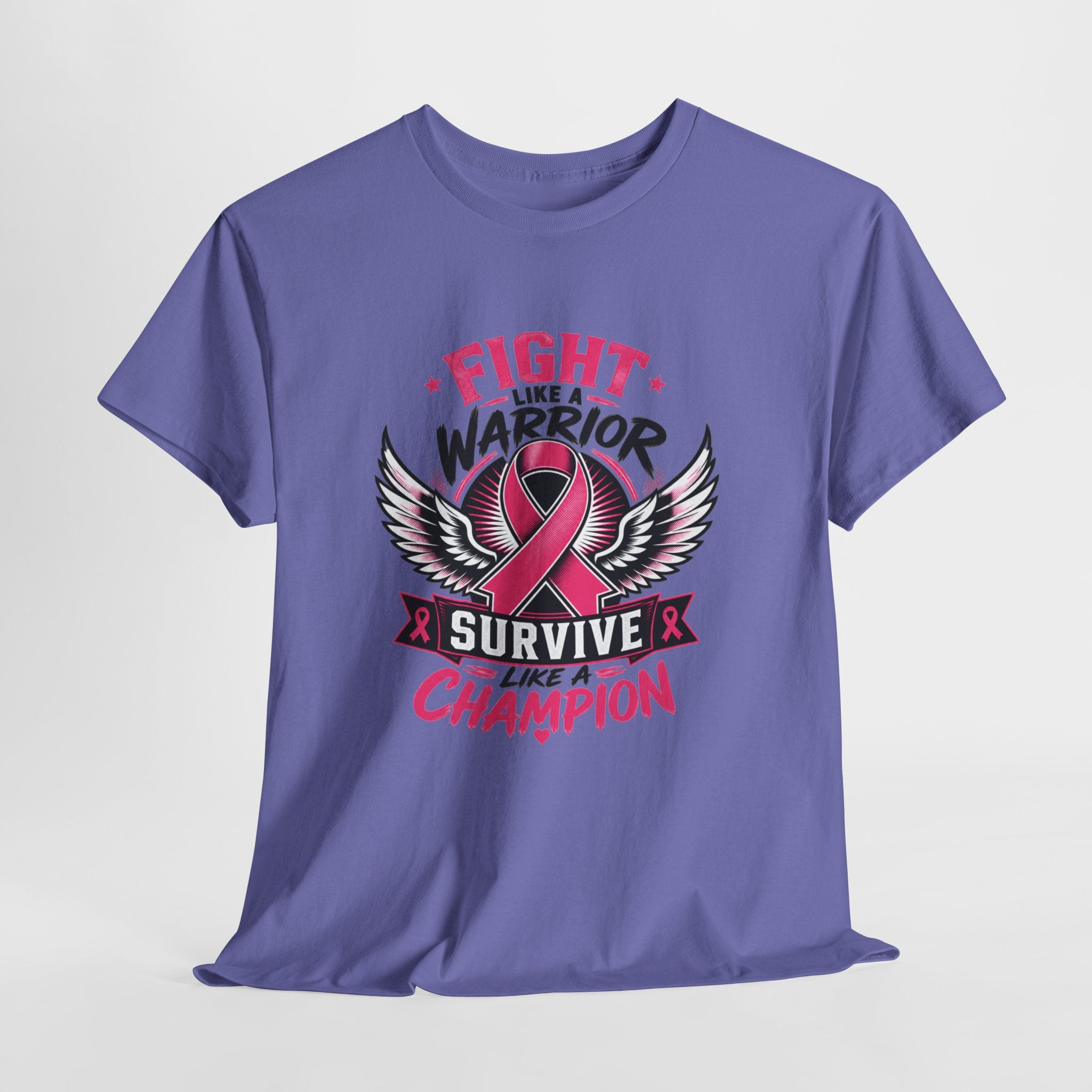 Fight Like a Warrior, Survive Like a Champion Breast Cancer Awareness T-Shirt